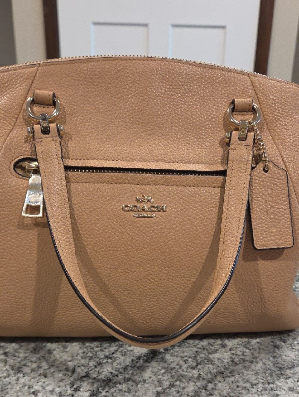 Coach Pebble Leather Tote in Camel Tan - Picture 2 of 9